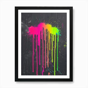 Rainbow Paint Splatter Art Print