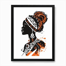 African Woman Silhouette 6 Art Print