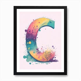 Colorful Letter C Illustration 3 Art Print