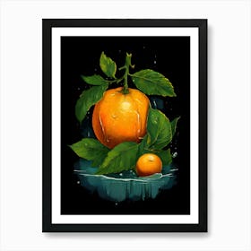 Oranges In Water Art Print