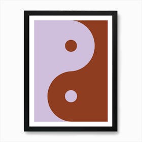 Yin Yang Brown And Purple Art Print