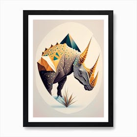 Avaceratops Terrazzo Style Dinosaur Art Print