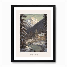 Vintage Winter Poster Banff Canada 2 Art Print