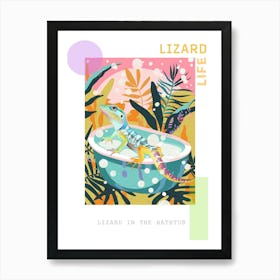 Lizard In The Bathtub Modern Abstract Illustration 1 Poster Art Print