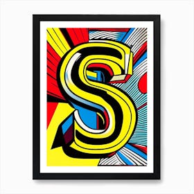 S   Letter, Alphabet Comic 4 Art Print