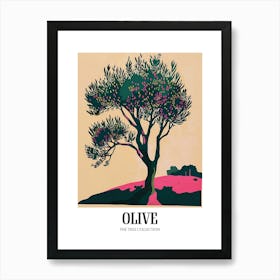 Olive Tree Colourful Illustration 3 Poster Art Print