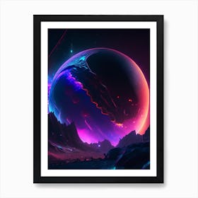 Planetesimal Neon Nights Space Art Print