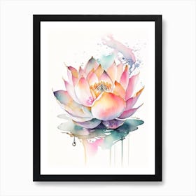 Lotus Flower, Buddhist Symbol Watercolour 6 Art Print