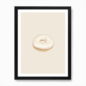 Bagel In The Park Minimalist Line 1 Art Print