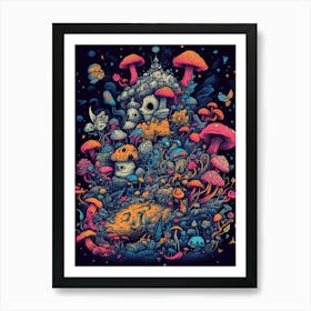 Psychedelic Mushrooms 1 Art Print