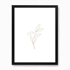 Rose Gold Leaves Art Print