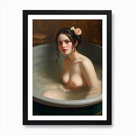 Nude Woman In A Bathtub Aphrodisiac Art Print