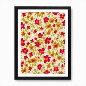 Mandevilla Floral Print Retro Pattern 1 Flower Art Print