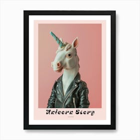 Punky Toy Unicorn In A Leather Jacket 2 Poster Art Print