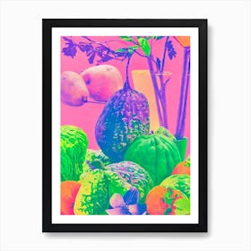 Sweet Potato Risograph Retro Poster vegetable Affiche