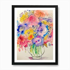 Watercolor Flowers 3 Art Print