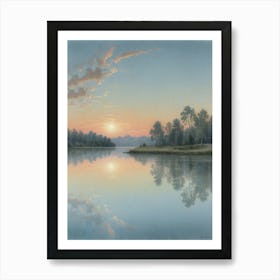 'Sunset Over The Lake' 1 Art Print