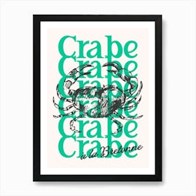 Crab A La Bretonne Poster, Seafood Wall Art Print, French Aperitif Decor, Printable Art Art Print
