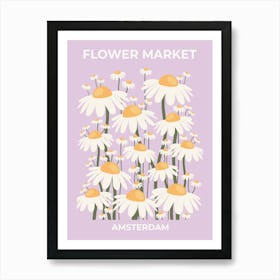 Flower Market Amsterdam Pastel Purple Art Print