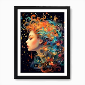 Whimsical Lady Universe Celestial 5 Art Print