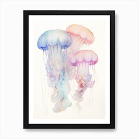 Turritopsis Dohrnii Importal Jellyfish Watercolour 1 Art Print