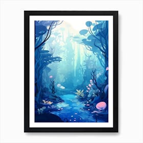 Underwater Abstract Minimalist 10 Art Print