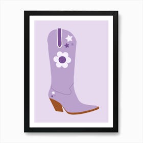 Cowboy Boot | 03 - Purple Art Print
