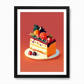 Christmas Cake Bakery Product Pop Matisse Flower Art Print