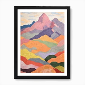 Mount Diablo United States 1 Colourful Mountain Illustration Art Print