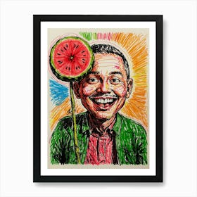 Watermelon Man Art Print