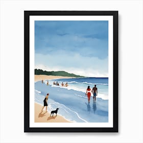 People On The Beach Painting (4) Art Print