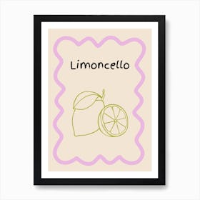 Limoncello Doodle Poster Lilac & Green Art Print