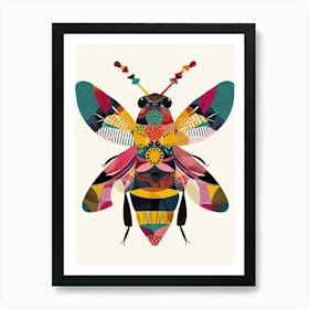 Colourful Insect Illustration Bee 6 Art Print