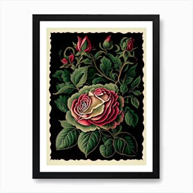 Rose Floral 1 Botanical Vintage Poster Flower Art Print