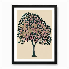 Linden Tree Colourful Illustration 1 Art Print