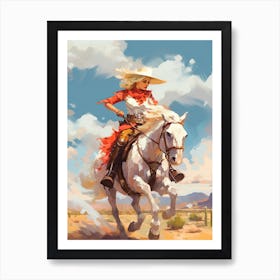 Cowgirl Impressionism Style 7 Art Print