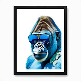 Gorilla With Sunglasses Gorillas Decoupage 1 Art Print