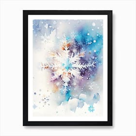 Irregular Snowflakes, Snowflakes, Storybook Watercolours 2 Póster