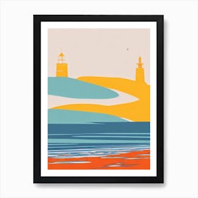 Folly Beach South Carolina Midcentury Art Print