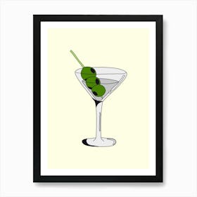 Martini With Olives Art Print