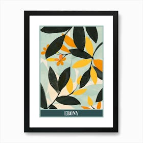 Ebony Tree Flat Illustration 4 Poster Art Print