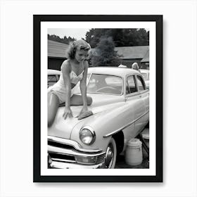 50's Era Community Car Wash Reimagined - Hall-O-Gram Creations 6 Art Print