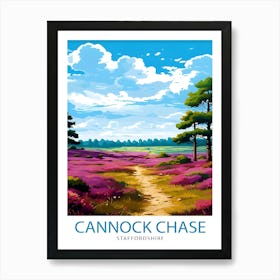 Cannock Chase Aonb Print Staffordshire Nature Reserve Art Cannock Chase Poster English Woodland Wall Decor Uk Wildlife Area Illustration 2 Art Print