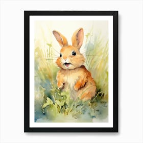 Bunny Drawing Rabbit Prints Watercolour 6 Art Print