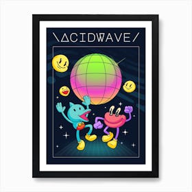 Acid Wave Smiley Wall Art Art Print