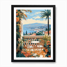 Jardin Exotique De Monaco Illustration 3 Art Print