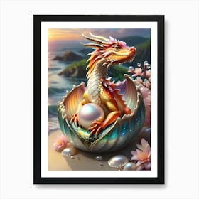 Dragon In Shell Art Print