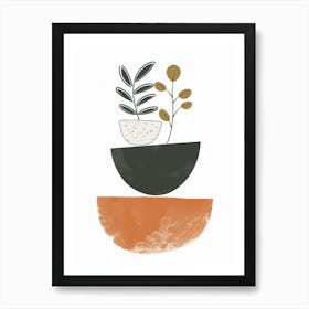 Plant Pots Abstract Boho Contemporary Design Art Print