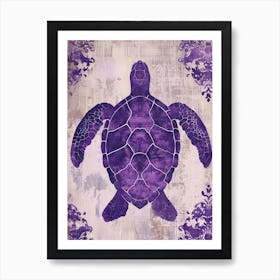 Purple Ornamental Sea Turtle 2 Art Print