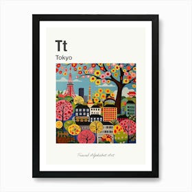 Kids Travel Alphabet  Tokyo 4 Art Print